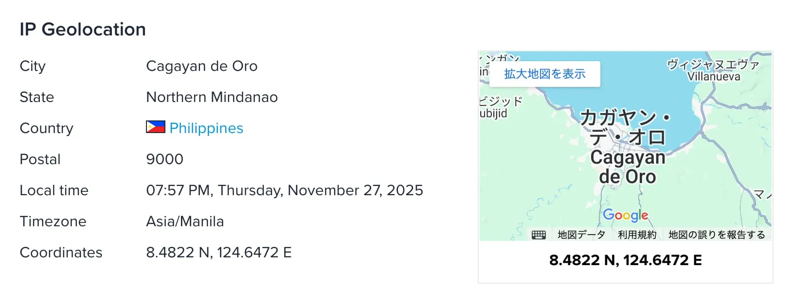 IPinfo screenshot